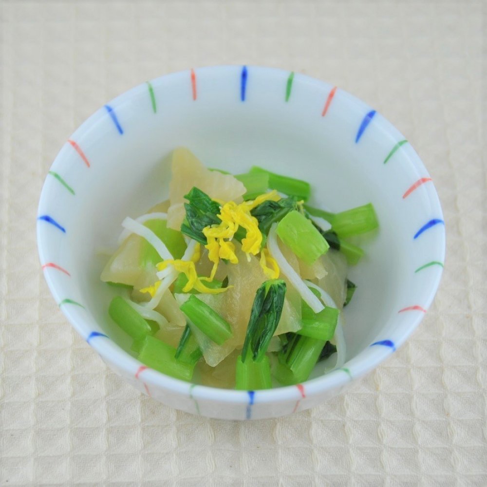 かぶと菊の和え物【青森県：三戸町立学校給食共同調理場おすすめレシピ】